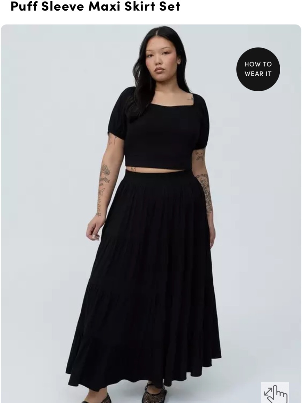 TORRID Black Puffy Sleeve Two-Piece Skirt W/ Pockets Set Size 6
